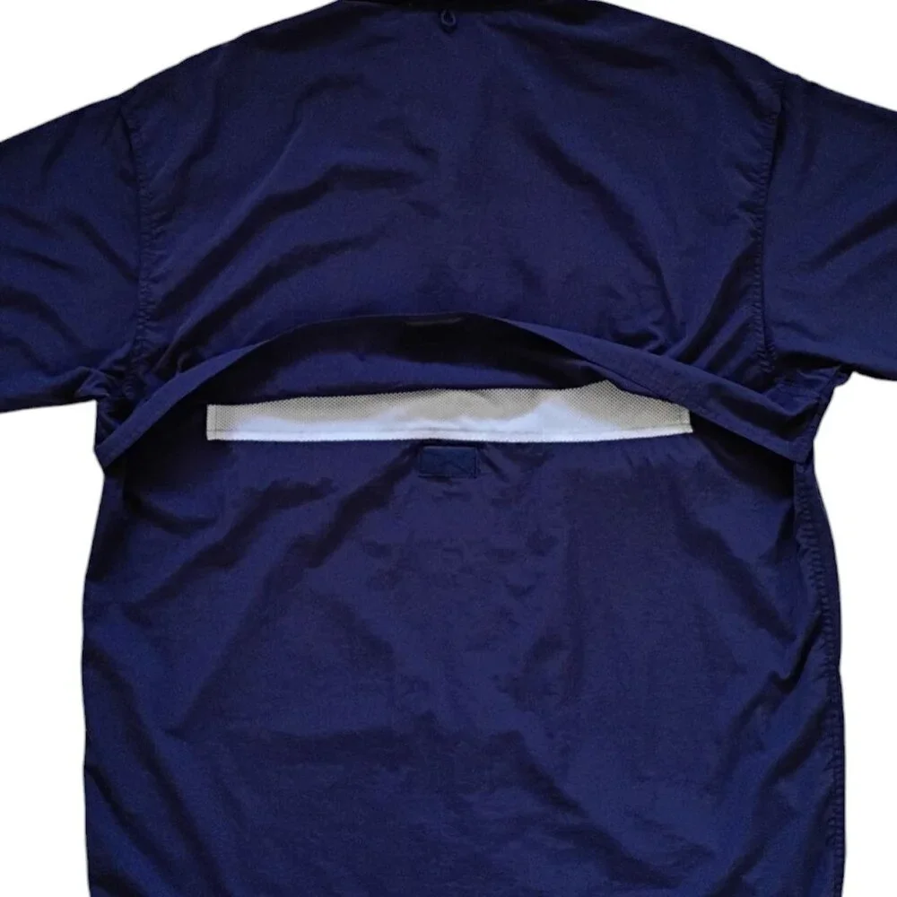 Bimini Bay Outfitters Shirt Men’s Size L Blue Button down Short Sleeve Pockets